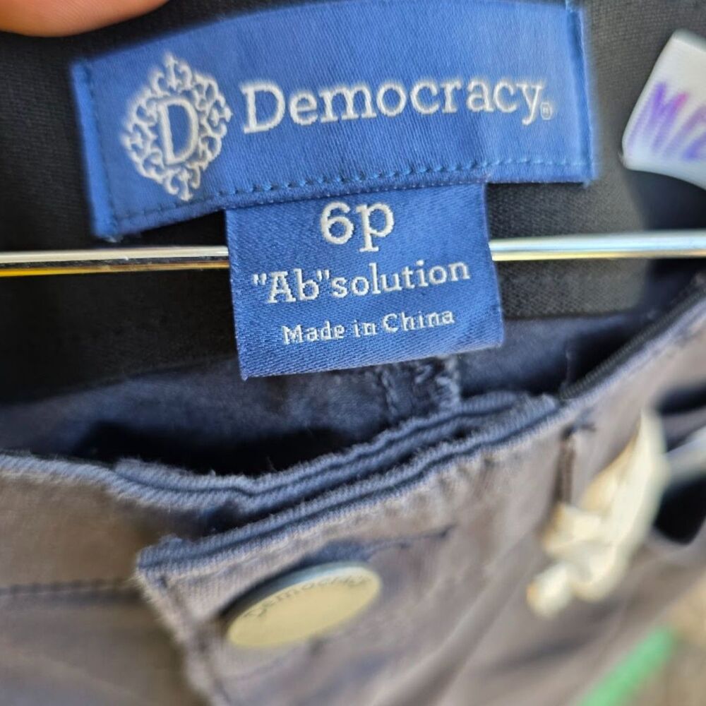 Democracy "Ab"solution 6P Gray Stretch Ankle Utility Cargo Pants Jeans - Picture 7 of 12
